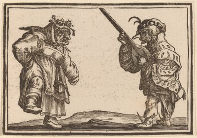 Tanssijat Luutan kanssa tekijältä Edouard Eckman after Jacques Callot
