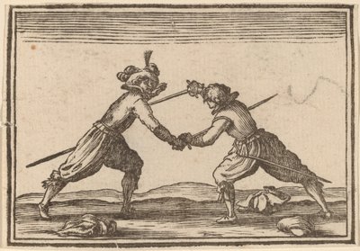 Kaksintaistelu miekkojen kanssa tekijältä Edouard Eckman after Jacques Callot