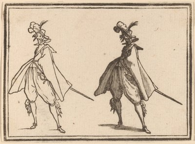 Herrasmies suuressa vaipassa, näkymä edestä tekijältä Edouard Eckman after Jacques Callot