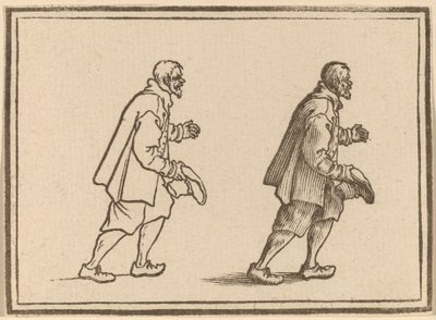 Talonpoika hattu kädessä tekijältä Edouard Eckman after Jacques Callot