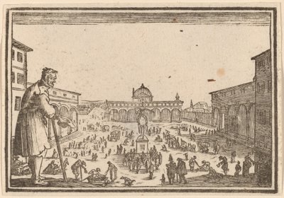 Piazza SS. Annunziata, Firenze tekijältä Edouard Eckman after Jacques Callot