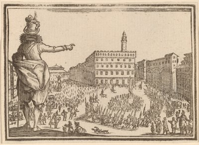 Piazza della Signoria, Firenze tekijältä Edouard Eckman after Jacques Callot