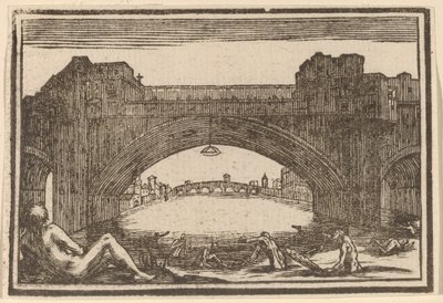 Ponte Vecchio, Firenze tekijältä Edouard Eckman after Jacques Callot