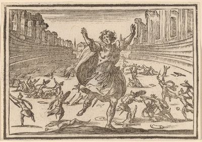 Kahakka roomalaisessa sirkuksessa tekijältä Edouard Eckman after Jacques Callot