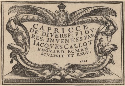 Otsikko "The Capricci" tekijältä Edouard Eckman after Jacques Callot