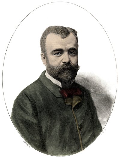Ernest Lavissen (1842-1922), ranskalaisen historioitsijan ja akateemikon muotokuva - Navellierin kaiverrus "Le journal illustrious" -julkaisussa 1892 tekijältä Edouard Felicien Eugene Navellier