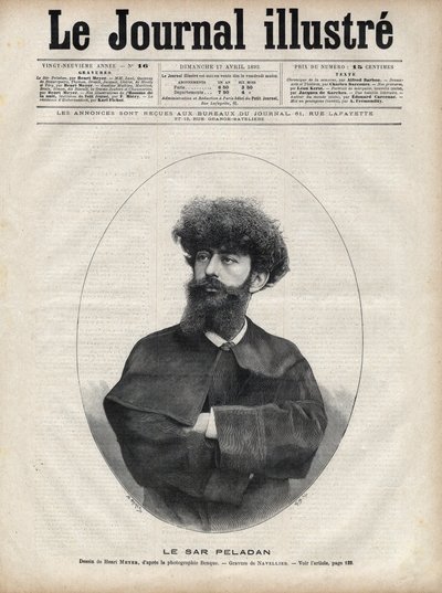 Sar Merodack Josephin Peladan, ranskalaisen kirjailijan ja okkultistin Josephin Peladanin (1858-1918) salanimi - Navellierin kaiverrus "The Illustrous Journal" -julkaisussa 1892 tekijältä Edouard Felicien Eugene Navellier