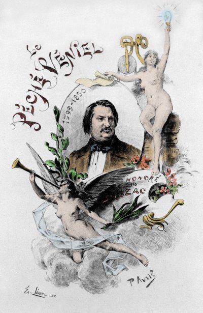 Honore de Balzacin "The lieven synti" -elokuva. Kuvitus Paul Avrilista (1843-1928) vuodelta 1901. tekijältä Edouard Henri Avril