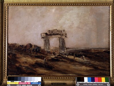 Temppelin rauniot autiomaassa tekijältä Edouard Jacques Dufeu