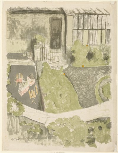 Puutarha studion edessä tekijältä Édouard Jean Vuillard