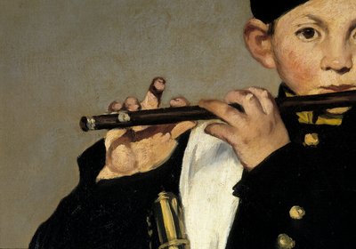 Huilun soittaja. Yksityiskohta. Edouard Manet