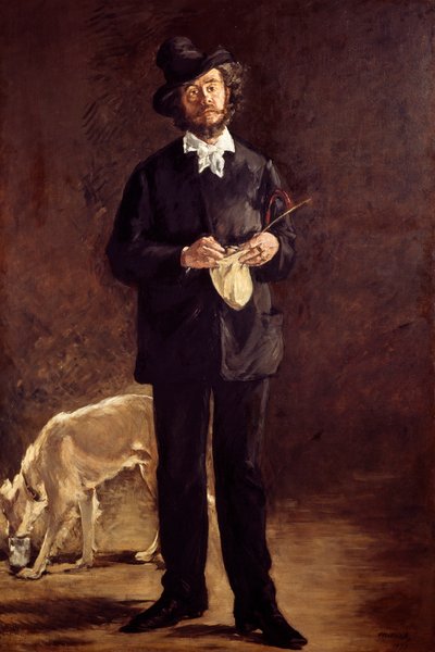 Taiteilija (maalari, Marcellin Desboutin muotokuva) tekijältä Édouard Manet
