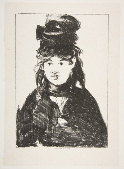 Berthe Morisot mustassa, 1872-74. tekijältä Édouard Manet