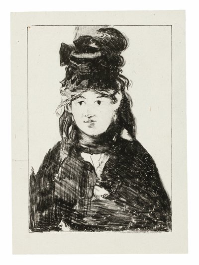 Berthe Morisot mustana tekijältä Édouard Manet
