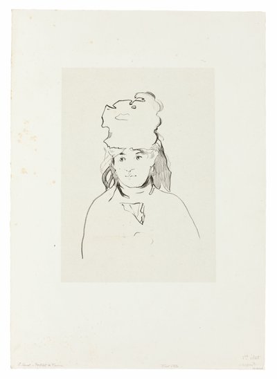 Berthe Morisot siluetissa tekijältä Édouard Manet