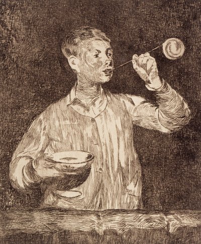 Saippuakuplia puhaltava poika tekijältä Édouard Manet