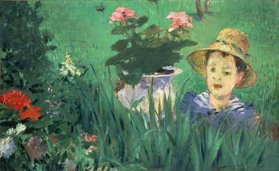 Poika kukissa Jacques Hoschedé, 1876 tekijältä Édouard Manet
