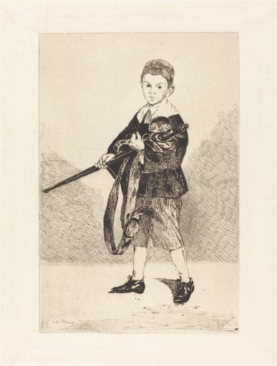 Lapsi miekalla, käännetty vasemmalle tekijältä Édouard Manet
