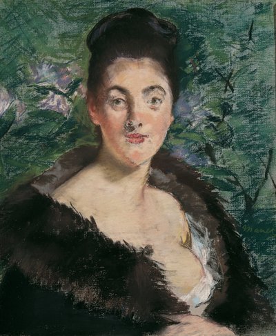nainen turkissa tekijältä Édouard Manet