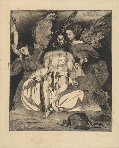 Kuollut Kristus enkelien kanssa (Christ aux anges) tekijältä Édouard Manet