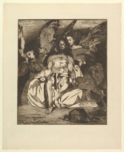 Kuollut Kristus enkelien kanssa, 1866-67. tekijältä Édouard Manet