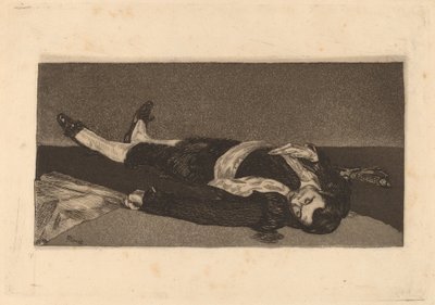 Kuolleen Toreadorin härkätaistelijan kuolema, 1868. tekijältä Édouard Manet