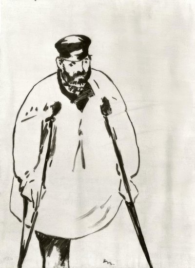 Mies kainalosauvoilla tekijältä Édouard Manet