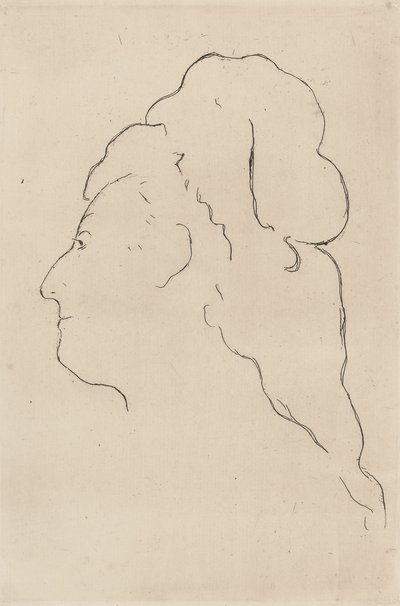 Eva Gonzales, profiili käännetty vasemmalle, 1870 tekijältä Édouard Manet