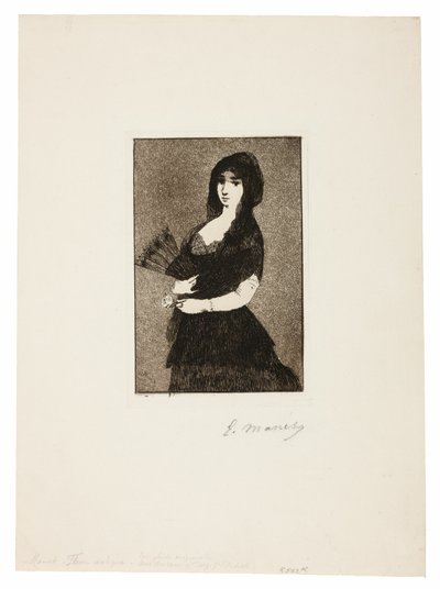 Eksoottinen kukka (nainen mantillassa) tekijältä Édouard Manet