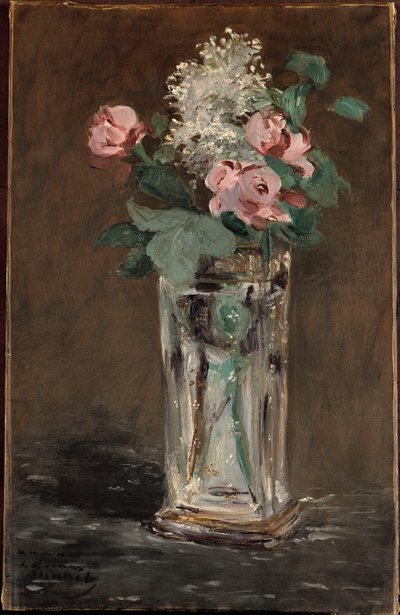 Kukat kristallimaljakossa (öljy kankaalle) tekijältä Édouard Manet