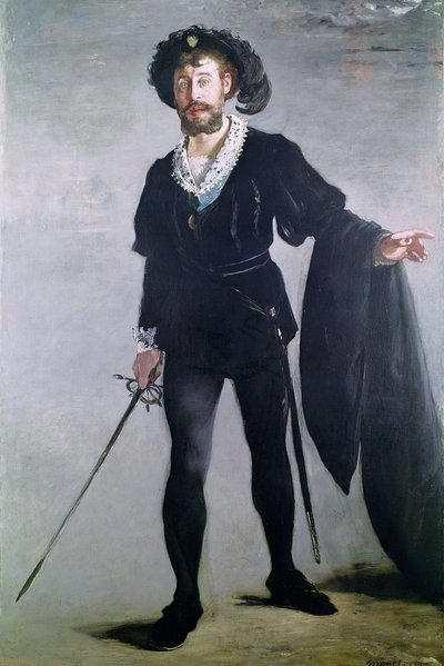 Jean Baptiste Faure (1830-1914) Hamletina, 1877 tekijältä Édouard Manet