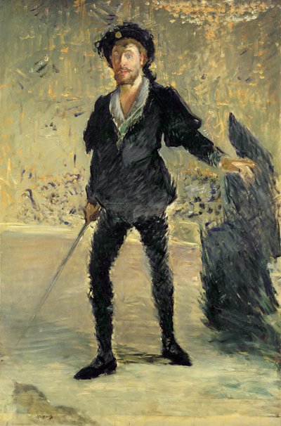 Jean Baptiste Faure (1840-1914) Ambroise Thomasin (1811-86) Hamlet-oopperassa (Opiskelu), 1877 tekijältä Édouard Manet
