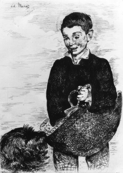 Poika koiran kanssa tekijältä Édouard Manet