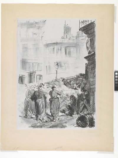 Barrikadi (litografia chine collelle) tekijältä Édouard Manet
