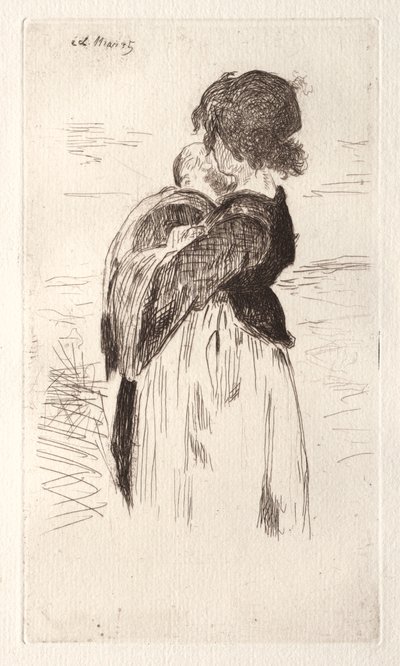Pieni tyttö, jolla on vauva. tekijältä Édouard Manet