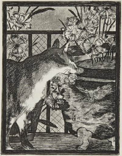 Kissa ja kukat tekijältä Édouard Manet