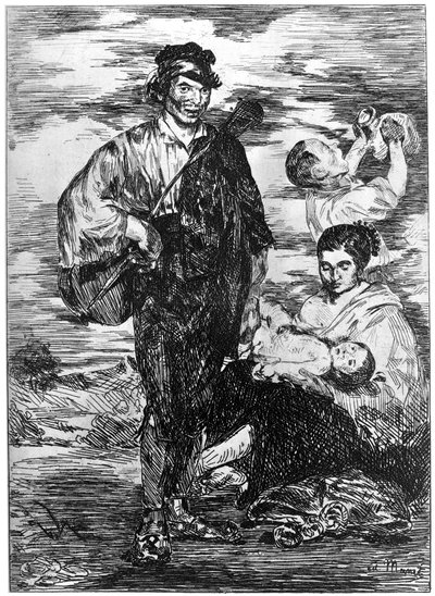 Les Gitanos, Mustalaiset, 1850-1880 1924 tekijältä Édouard Manet