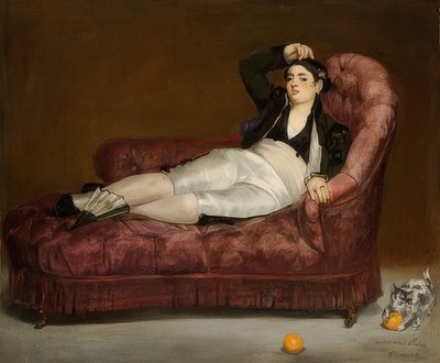 Makaava nuori nainen espanjalaisasussa. 1862-63 tekijältä Édouard Manet