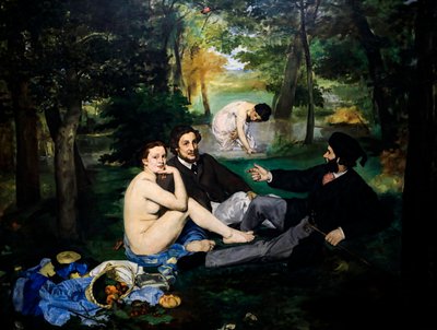 Lounas nurmikolla myös kylpeminen sitten neliöosa tekijältä Édouard Manet