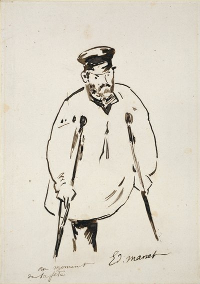 Mies kainalosauvoilla, 1850-1880 tekijältä Édouard Manet