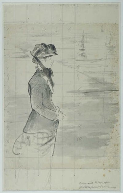 Manet - Annabel Lee seisoo meren rannalla, noin 1881. tekijältä Édouard Manet