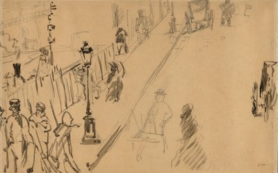 Manet - Rue Mosnier ja kaasulamppu, 1878 tekijältä Édouard Manet