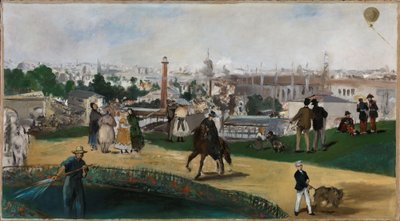 Norjalainen Bokmål:  Näkymä vuoden 1867 Pariisin maailmannäyttelystä Näkymä vuoden 1867 maailmannäyttelystä tekijältä Édouard Manet