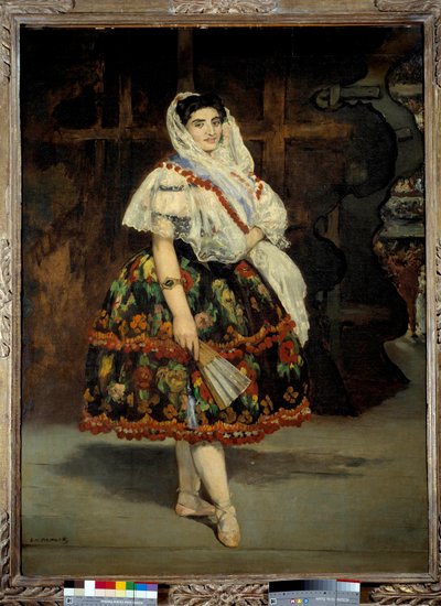 Lola de Valencian muotokuva Tanssija Lola Melea on edustettuna perinteisessä espanjalaisessa asussa. Edouard Manet