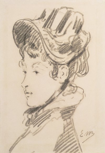 Madame Jules Guillemetin muotokuva, n. 1880 (musta liitu) tekijältä Édouard Manet