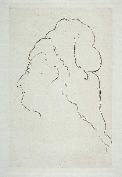 Eva Gonzalesin profiili kääntyi vasemmalle, n. 1870. tekijältä Édouard Manet