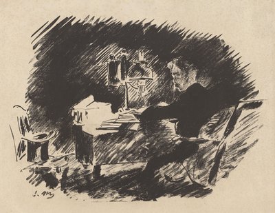 Lampun alla, Stéphane Mallarmén käännöksestä Edgar Allan Poen teoksesta "Korppi" tekijältä Édouard Manet