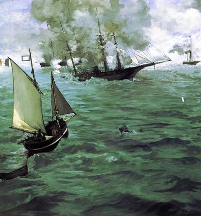 Kearsargen ja Alabaman taistelu tekijältä Édouard Manet