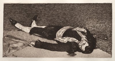 Kuollut Toreador (etsaus ja akvatintta) tekijältä Edouard Manet