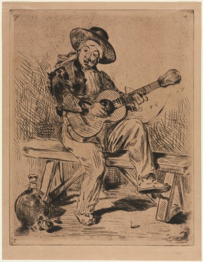 Kitaristi, 1861. tekijältä Édouard Manet